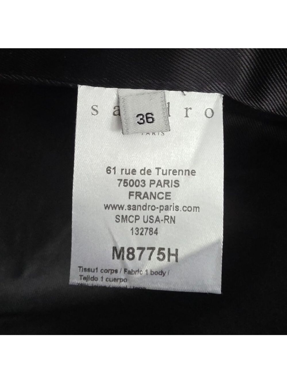 Sandro Paris Navy Colorblock Tailored Wool Coat 36 - Picture 12 of 12